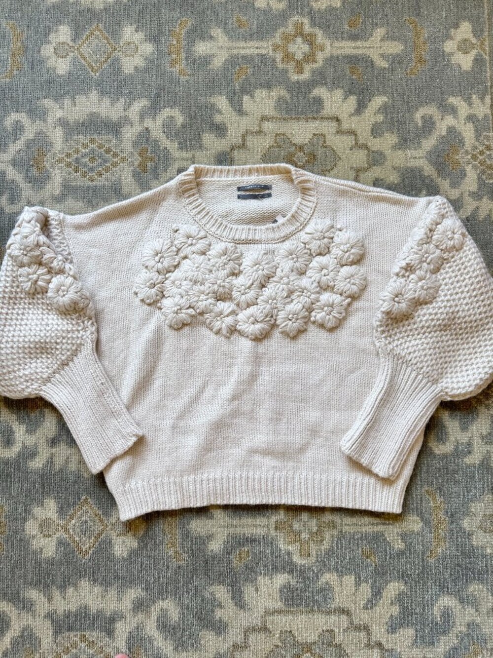 Anthropologie Floral Knit Sweater NWT